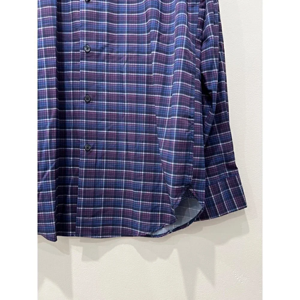 NWOT W.R.K Size 16 OMBRE 4 Way Stretch CHECK PERFORMANCE DRESS SHIRT MSRP $98